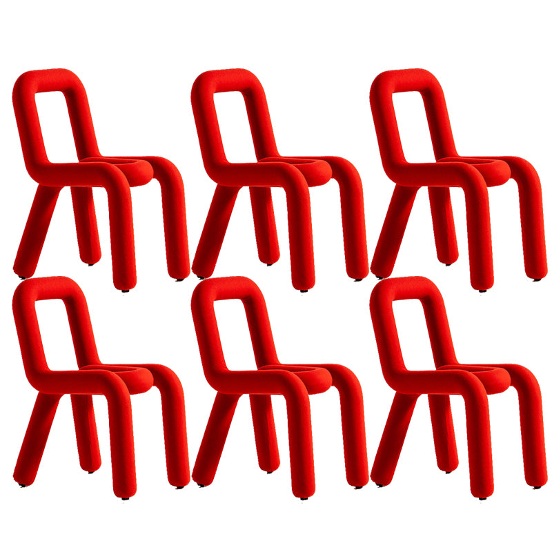 Designer Style Armless Chair Open Back Home Dining Side Chair