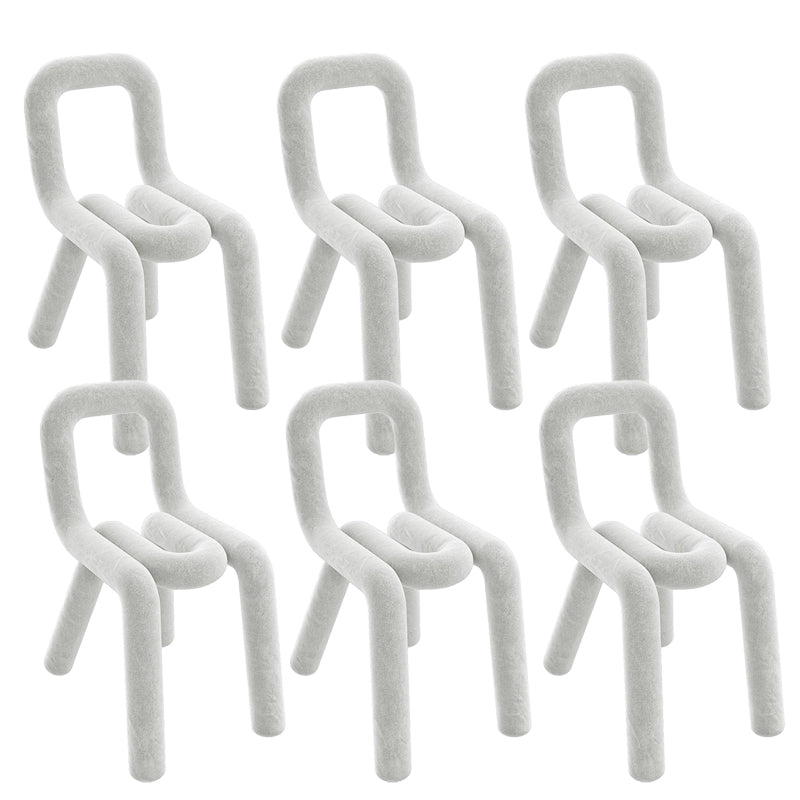 Designer Style Armless Chair Open Back Home Dining Side Chair