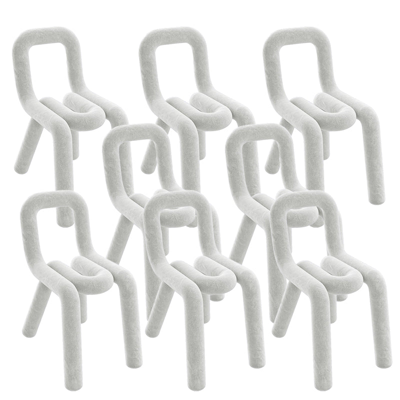 Designer Style Armless Chair Open Back Home Dining Side Chair