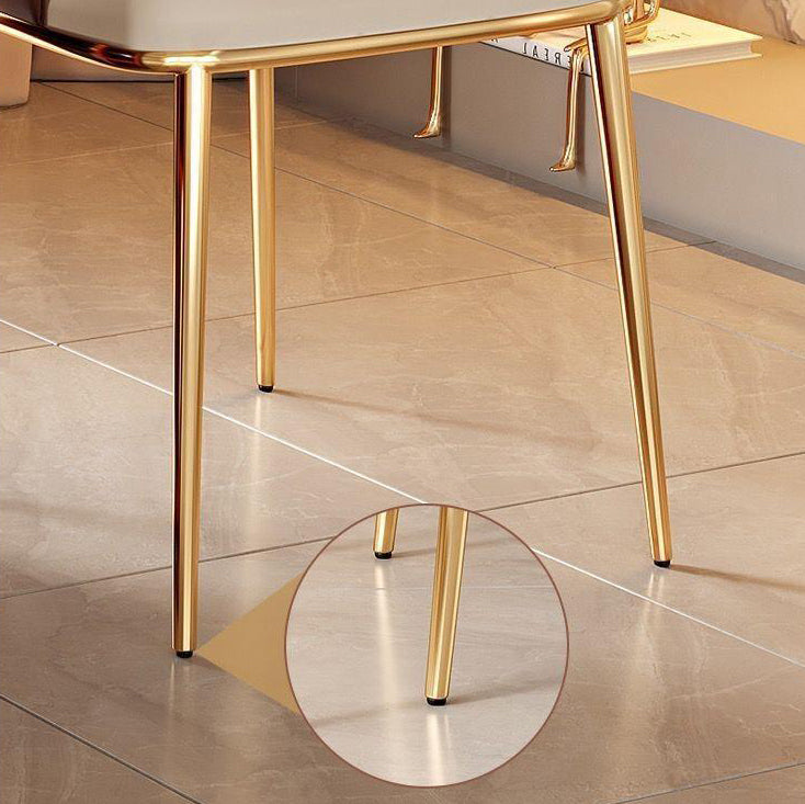 Kitchen Glam Side Chair Metal Legs Open Back Dining Arm Chair