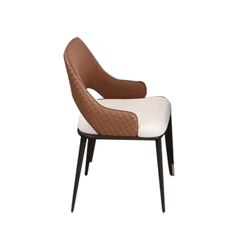 Kitchen Glam Side Chair Metal Legs Open Back Dining Arm Chair