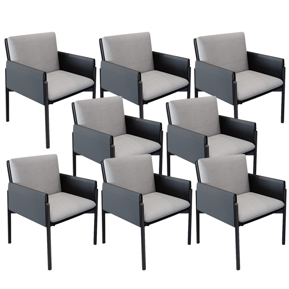 Industrial Kitchen Side Chair Parsons Back Black Legs  Dining Arm Chair