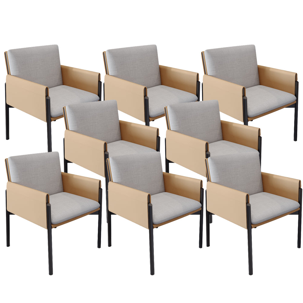 Industrial Kitchen Side Chair Parsons Back Black Legs  Dining Arm Chair