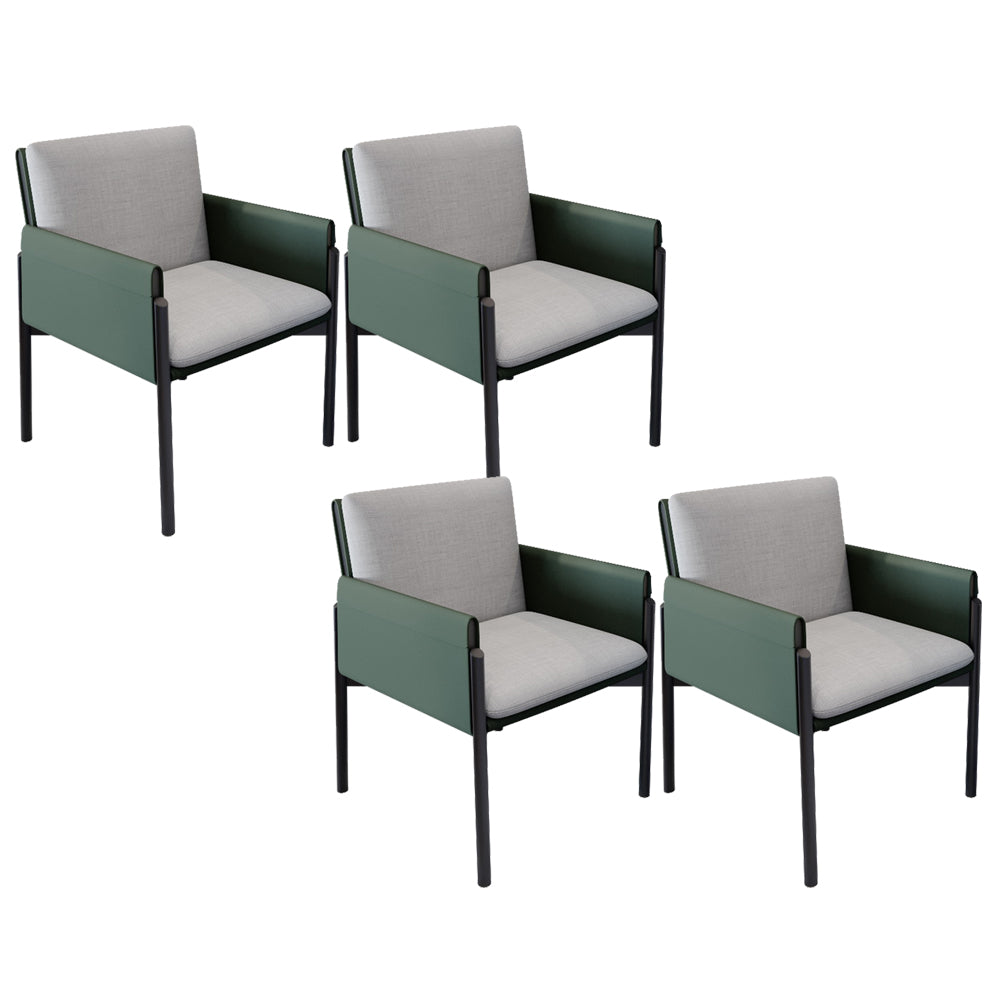 Industrial Kitchen Side Chair Parsons Back Black Legs  Dining Arm Chair