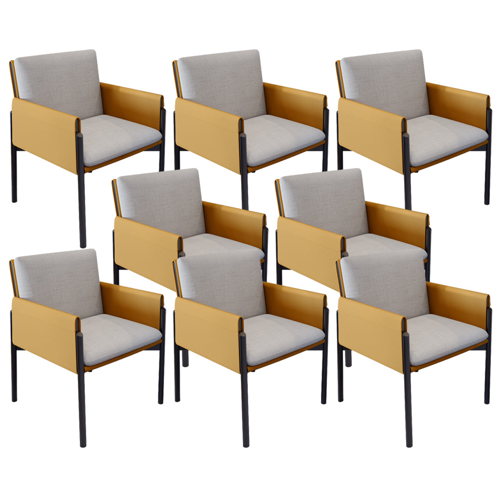 Industrial Kitchen Side Chair Parsons Back Black Legs  Dining Arm Chair