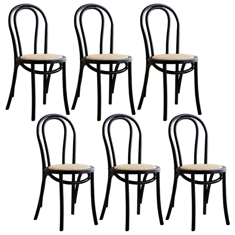 Wood Modern Style Patio Side Chair Open Back Dining Side Chair