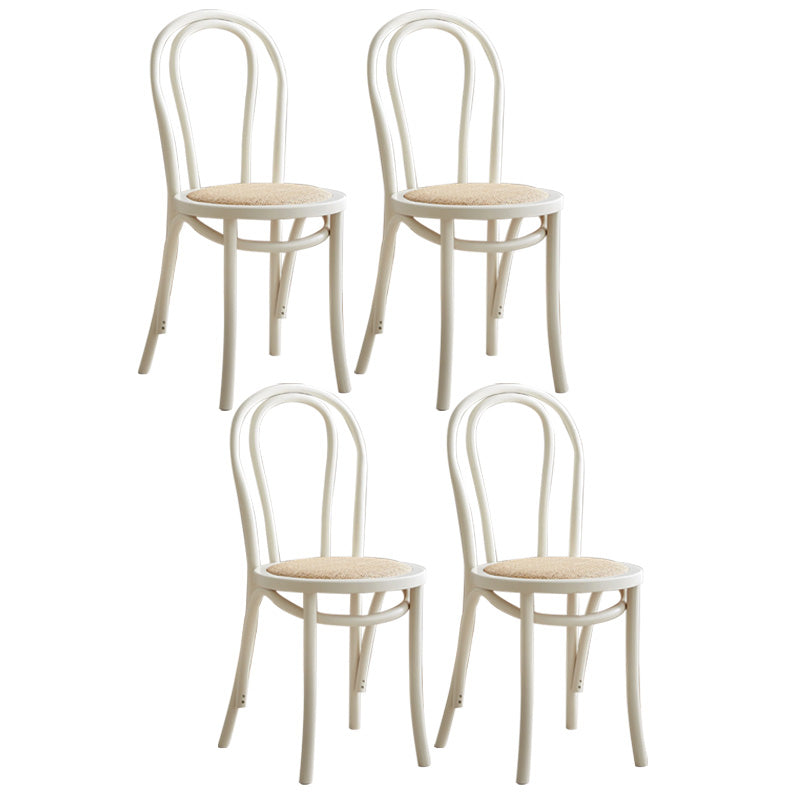 Wood Modern Style Patio Side Chair Open Back Dining Side Chair