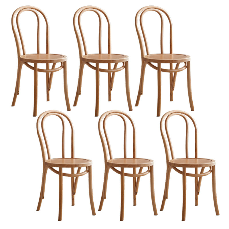 Wood Modern Style Patio Side Chair Open Back Dining Side Chair