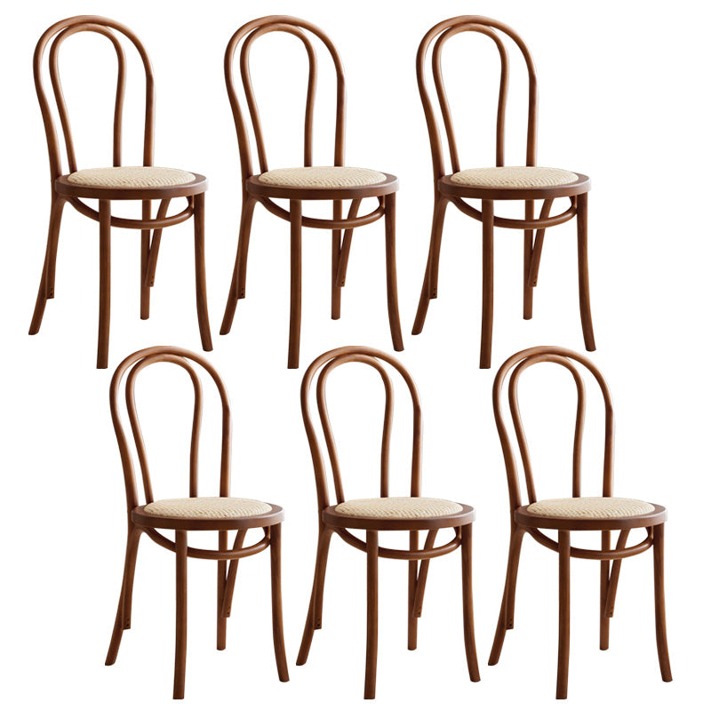 Wood Modern Style Patio Side Chair Open Back Dining Side Chair