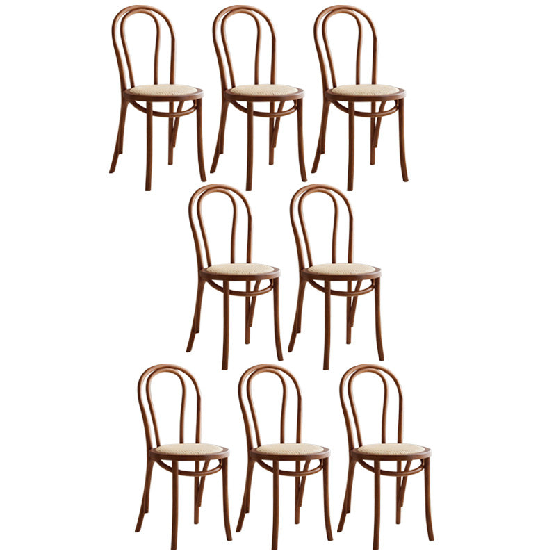 Wood Modern Style Patio Side Chair Open Back Dining Side Chair