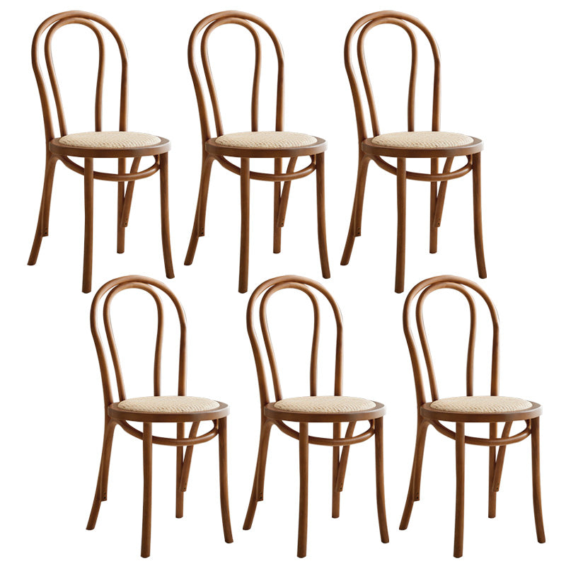 Wood Modern Style Patio Side Chair Open Back Dining Side Chair