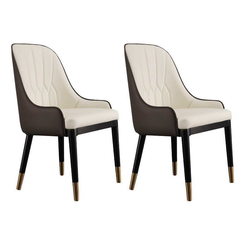 Industrial Upholstered Dining Chairs Parsons Chair in Black Legs