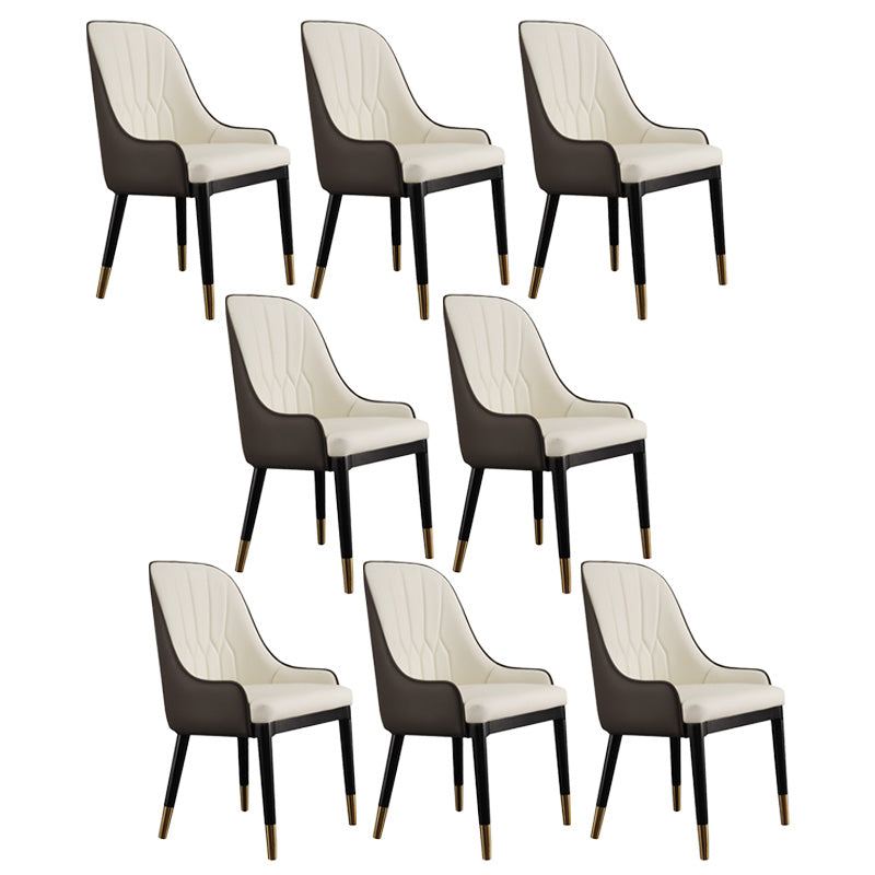 Industrial Upholstered Dining Chairs Parsons Chair in Black Legs