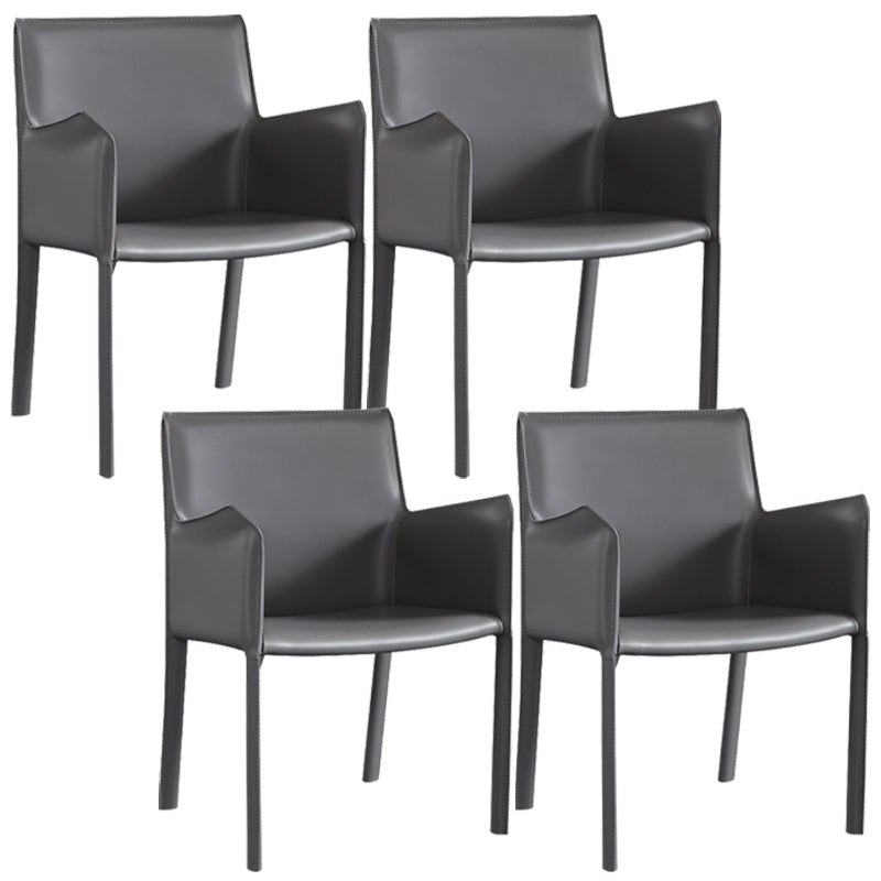 Dining Room Upholstered Arm Chair Faux Leather Parsons Chair