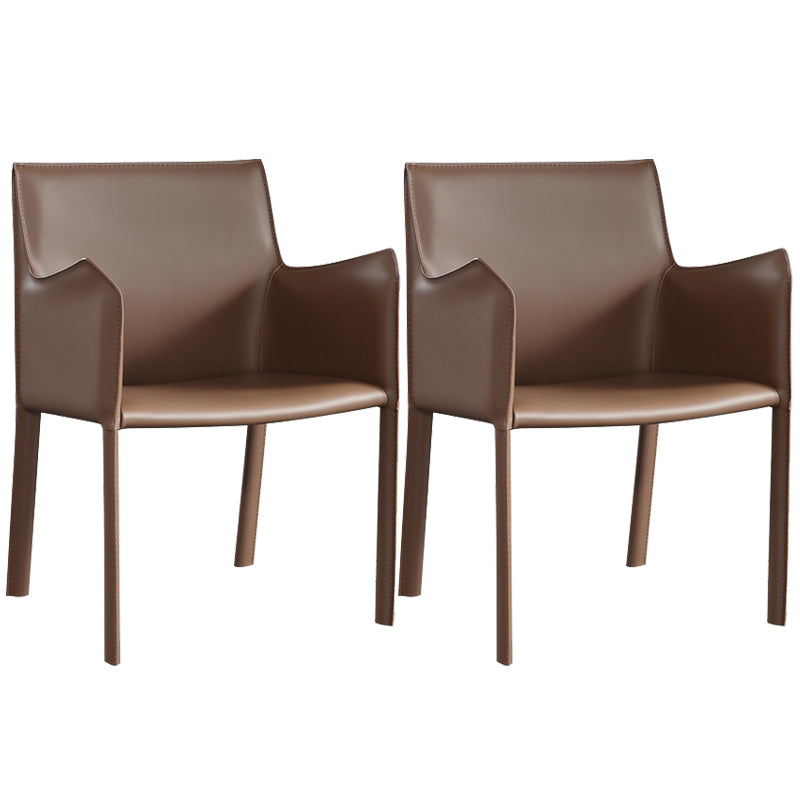 Dining Room Upholstered Arm Chair Faux Leather Parsons Chair