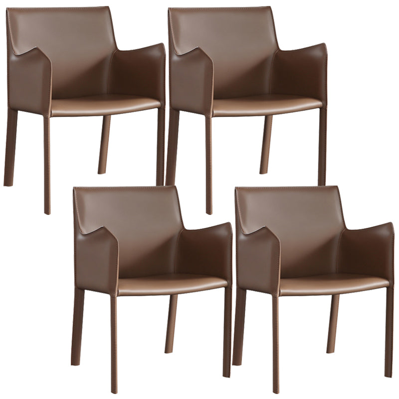 Dining Room Upholstered Arm Chair Faux Leather Parsons Chair