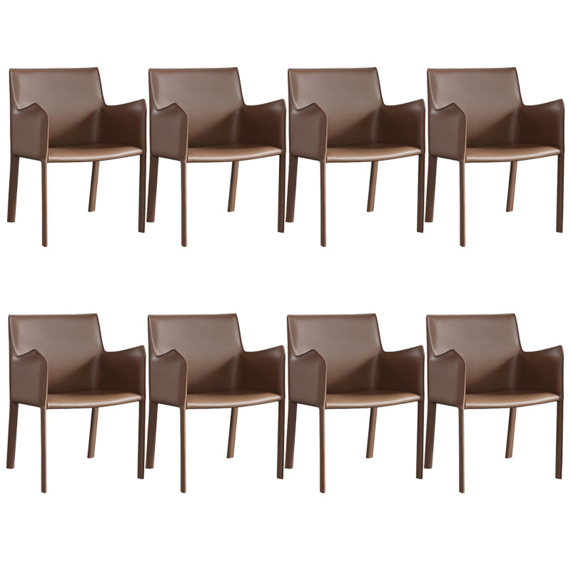 Dining Room Upholstered Arm Chair Faux Leather Parsons Chair