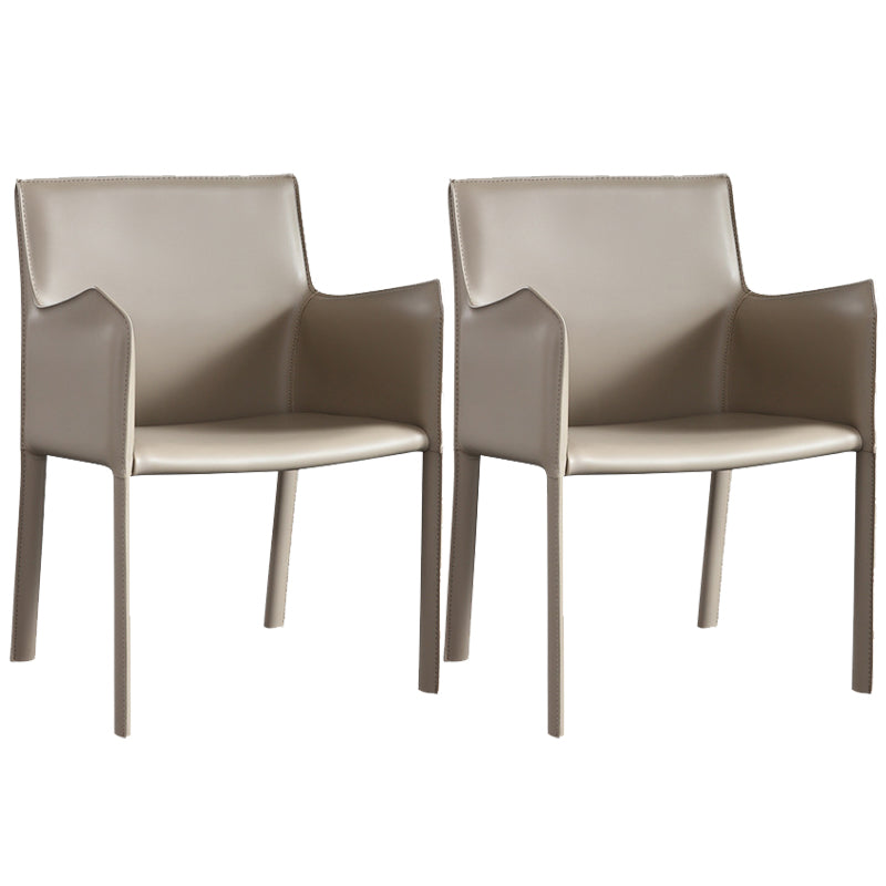 Dining Room Upholstered Arm Chair Faux Leather Parsons Chair