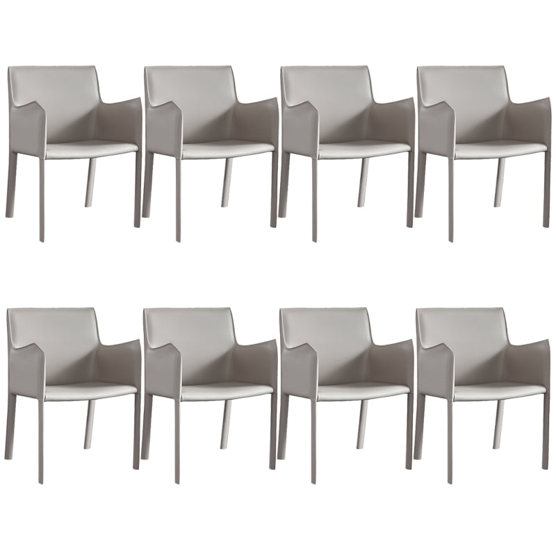 Dining Room Upholstered Arm Chair Faux Leather Parsons Chair