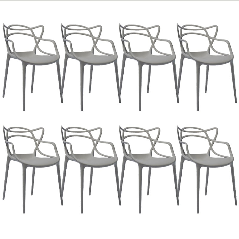 Contemporary Kitchen Dining Side Chair Cross Back Plastic Chair