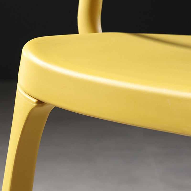 Open Back Dining Side Chair Contemporary Plastic Dining Arm Chair