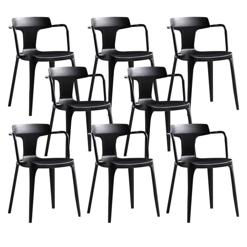 Open Back Dining Side Chair Contemporary Plastic Dining Arm Chair