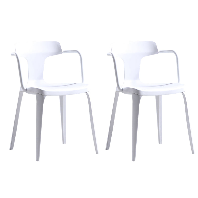 Open Back Dining Side Chair Contemporary Plastic Dining Arm Chair
