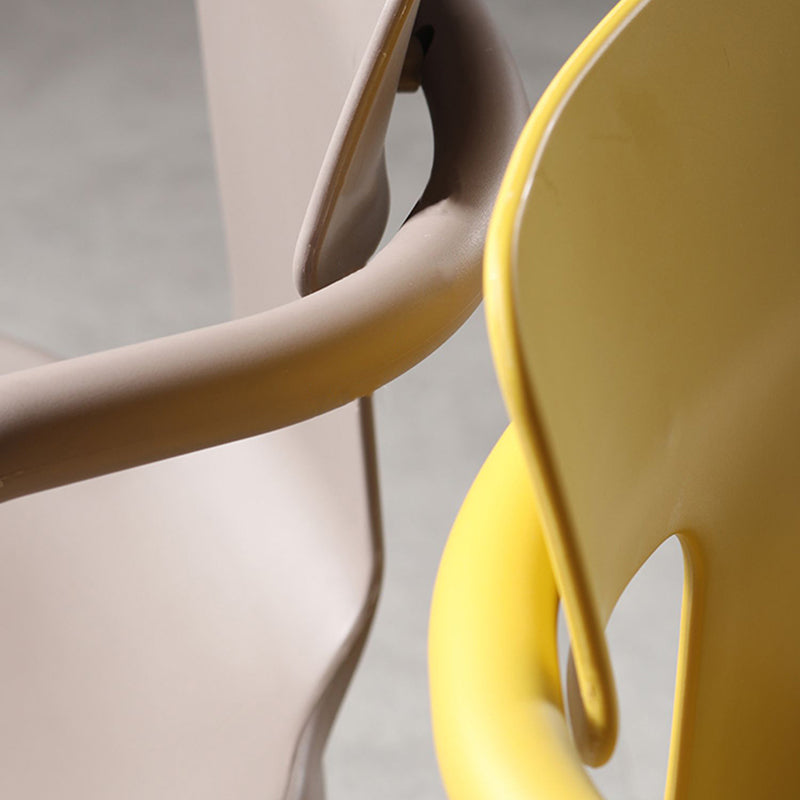 Open Back Dining Side Chair Contemporary Plastic Dining Arm Chair