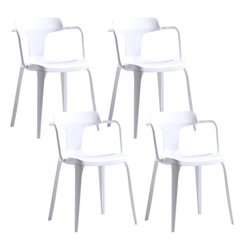 Open Back Dining Side Chair Contemporary Plastic Dining Arm Chair