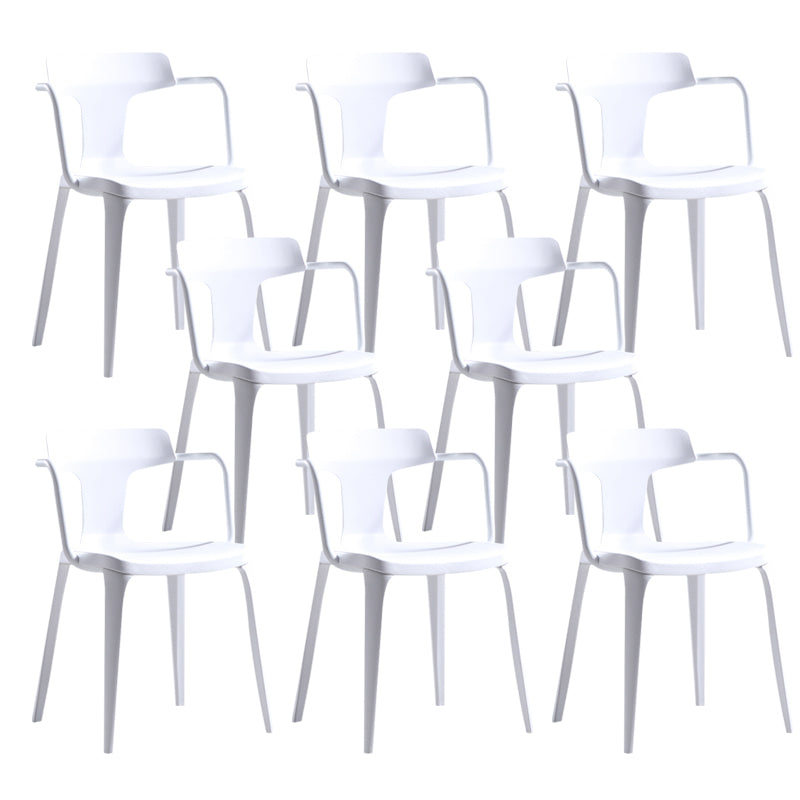 Open Back Dining Side Chair Contemporary Plastic Dining Arm Chair