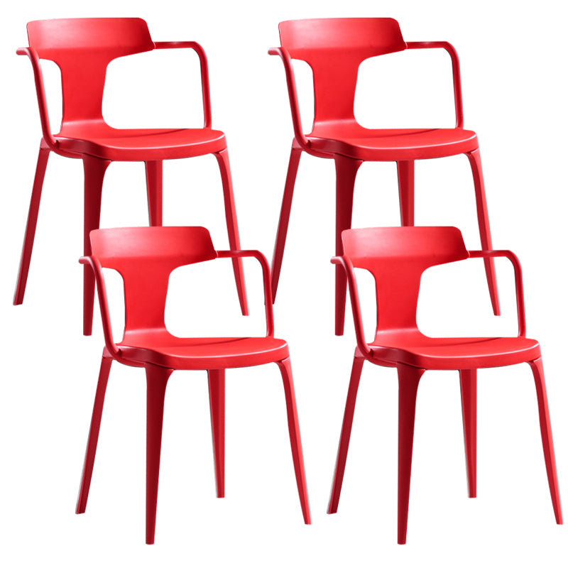 Open Back Dining Side Chair Contemporary Plastic Dining Arm Chair
