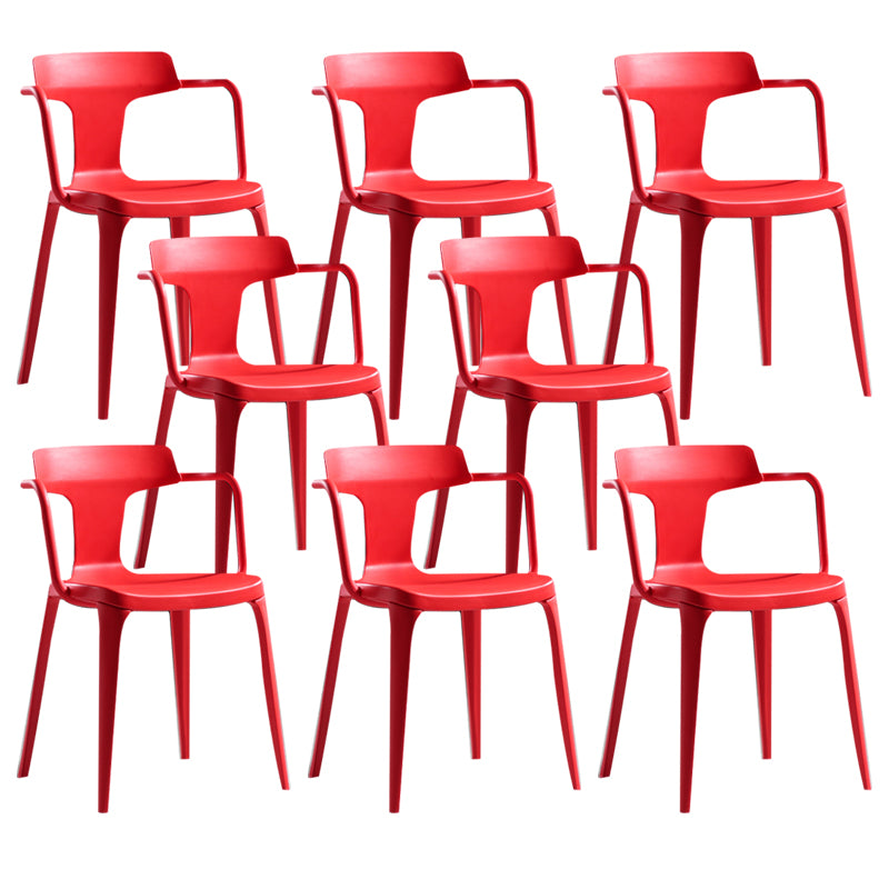 Open Back Dining Side Chair Contemporary Plastic Dining Arm Chair