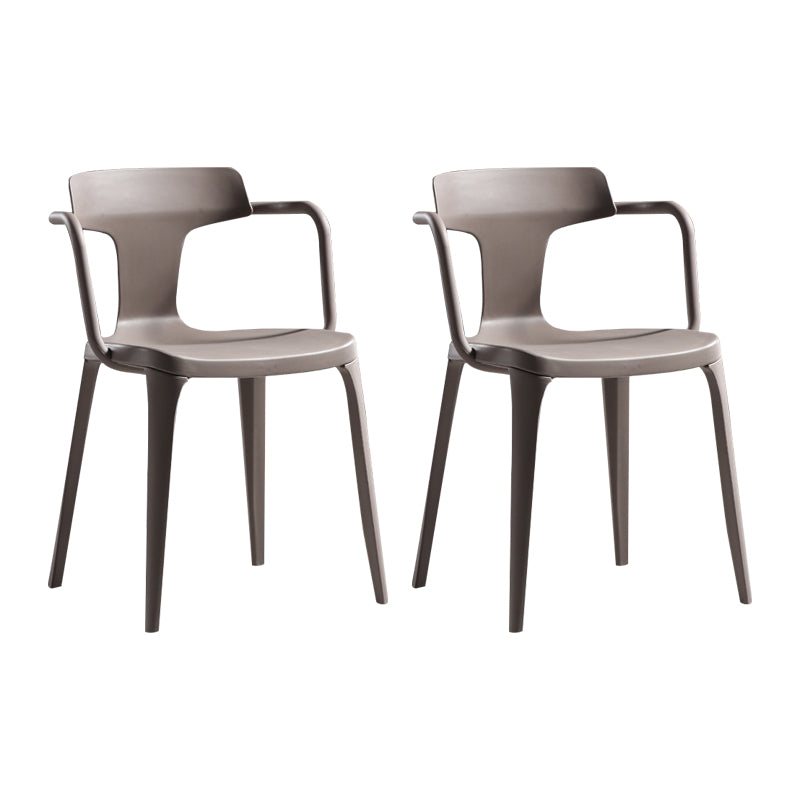 Open Back Dining Side Chair Contemporary Plastic Dining Arm Chair