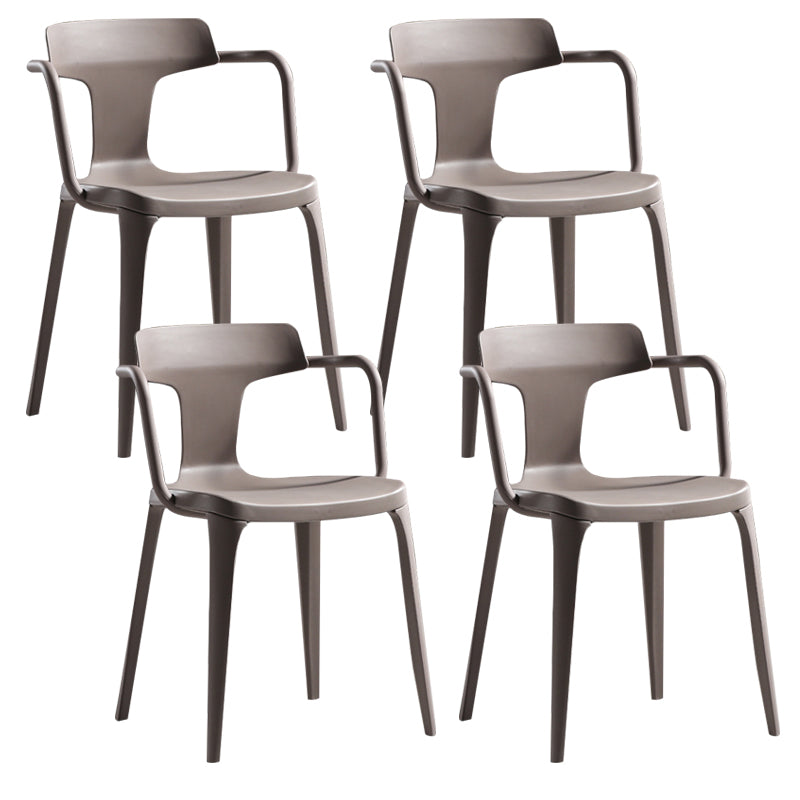 Open Back Dining Side Chair Contemporary Plastic Dining Arm Chair