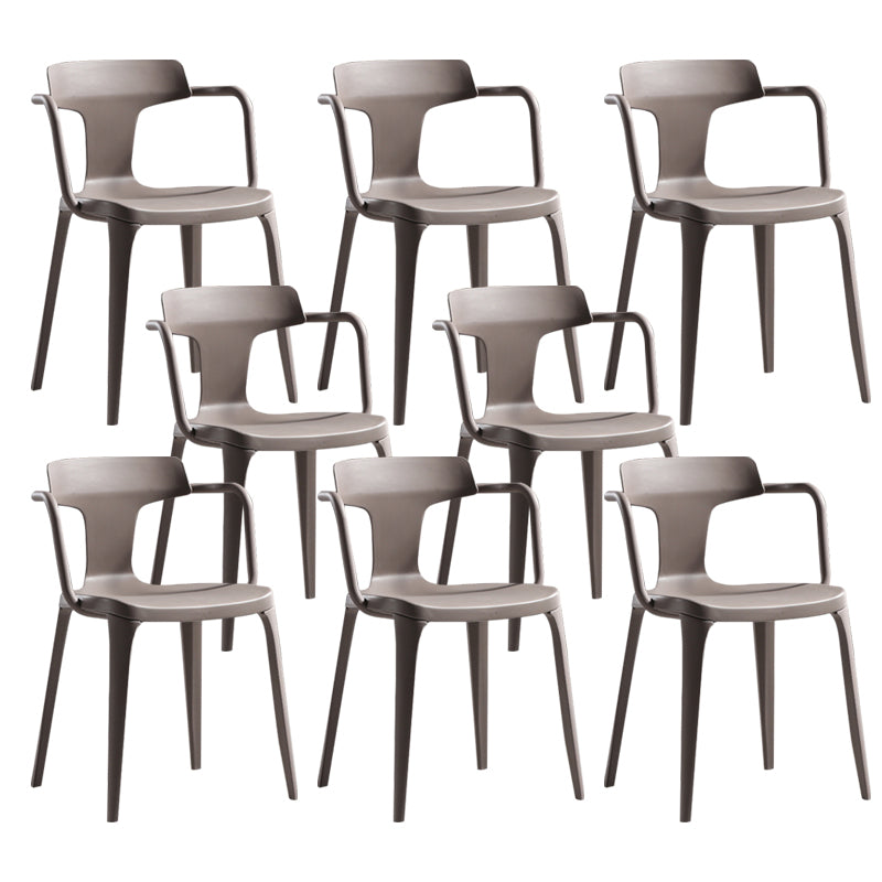 Open Back Dining Side Chair Contemporary Plastic Dining Arm Chair
