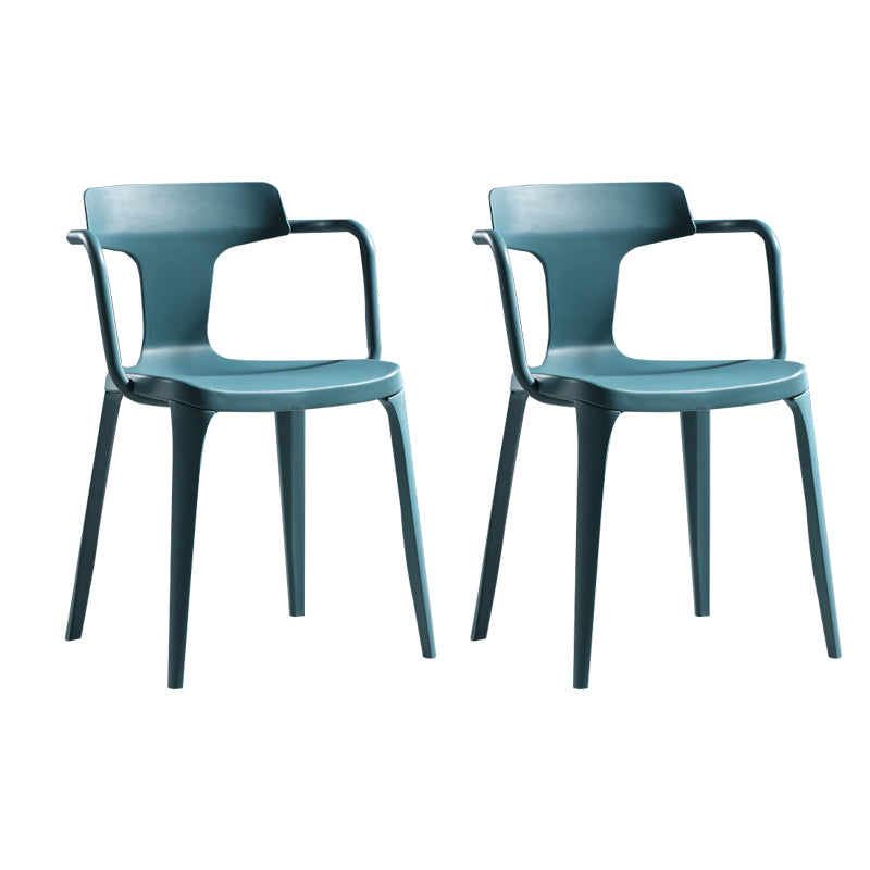 Open Back Dining Side Chair Contemporary Plastic Dining Arm Chair