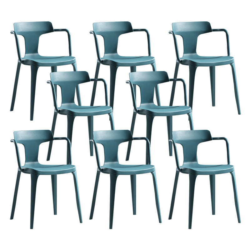 Open Back Dining Side Chair Contemporary Plastic Dining Arm Chair