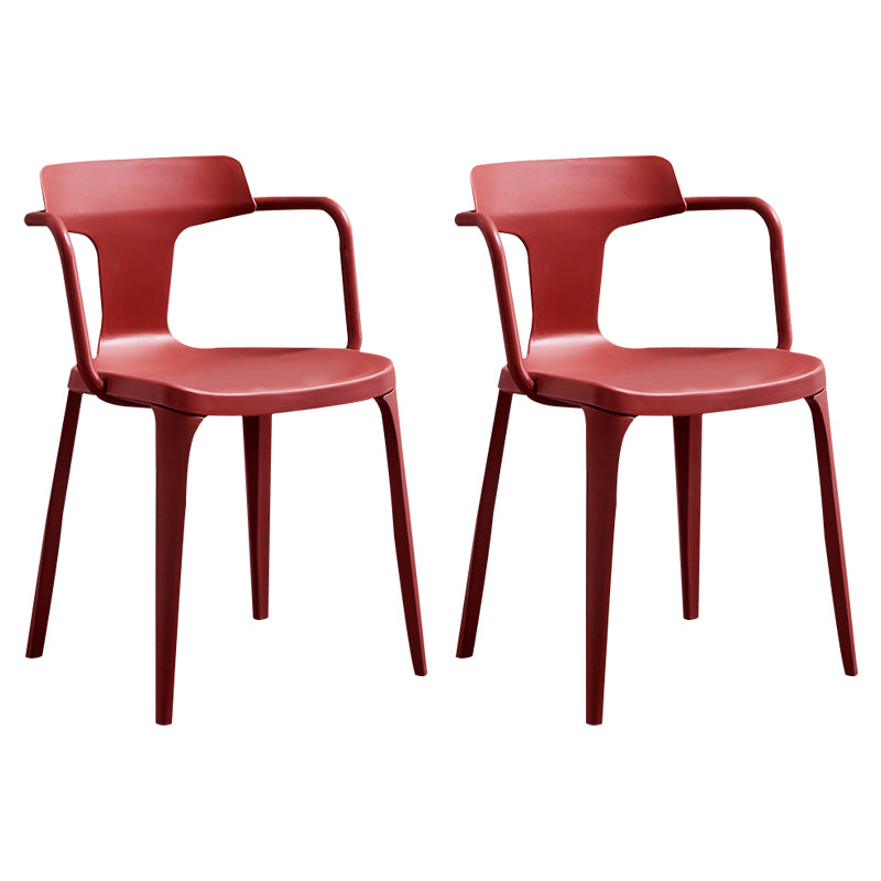 Open Back Dining Side Chair Contemporary Plastic Dining Arm Chair
