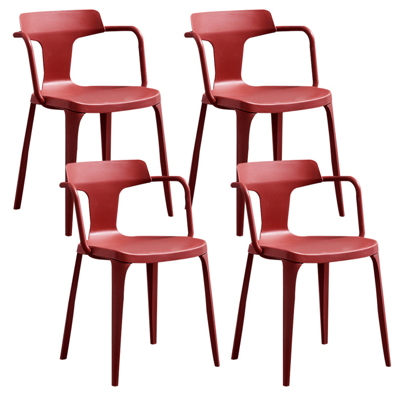 Open Back Dining Side Chair Contemporary Plastic Dining Arm Chair