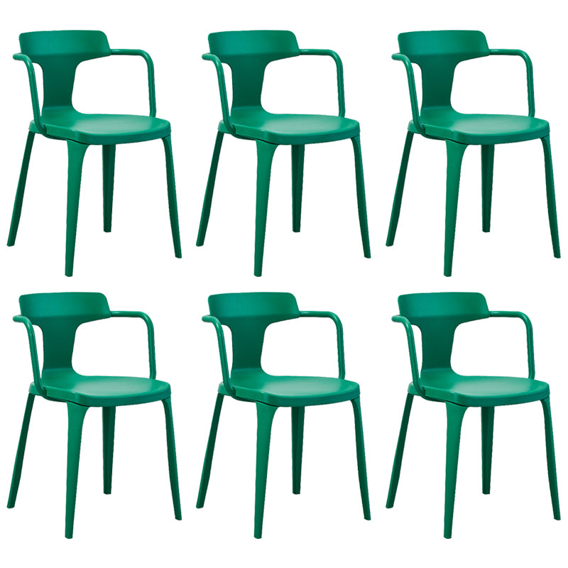 Open Back Dining Side Chair Contemporary Plastic Dining Arm Chair