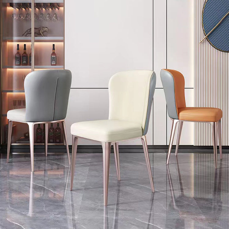 Kitchen Side Chair Metal Legs Upholstered Armless Dining Chair