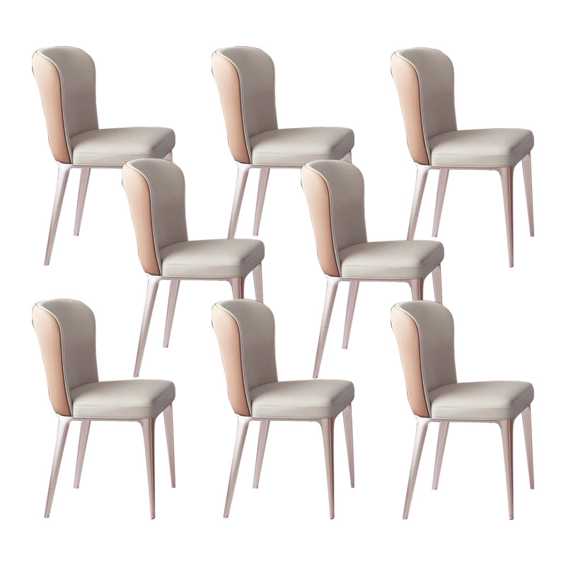Kitchen Side Chair Metal Legs Upholstered Armless Dining Chair