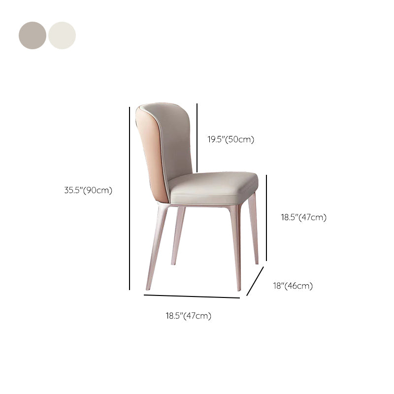 Kitchen Side Chair Metal Legs Upholstered Armless Dining Chair