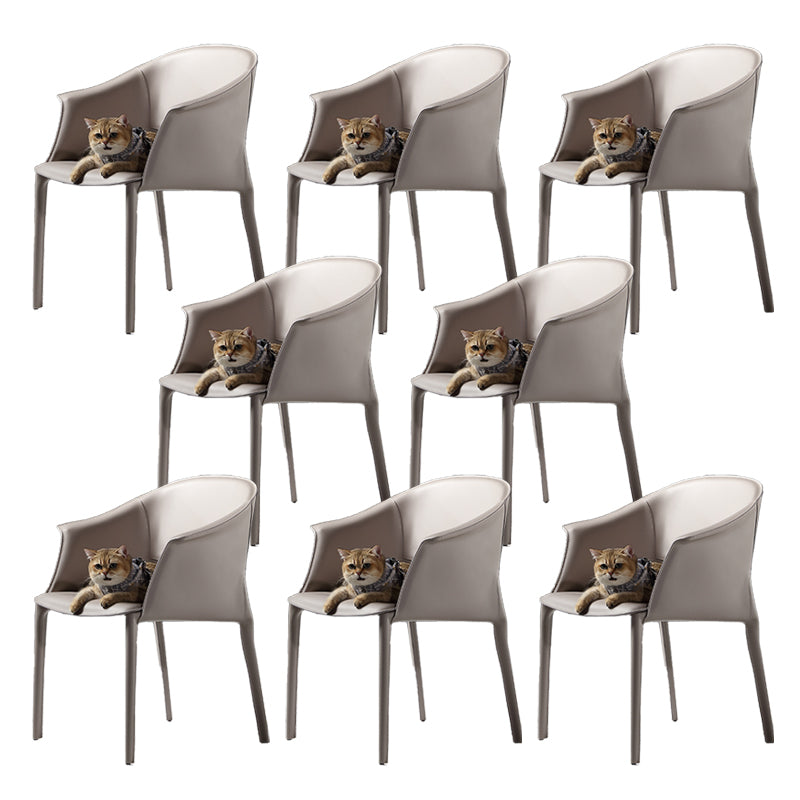Modern Dining Room Dining Chair Faux Leather Arm Parsons Chair