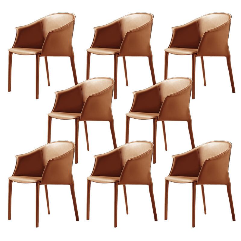 Modern Dining Room Dining Chair Faux Leather Arm Parsons Chair