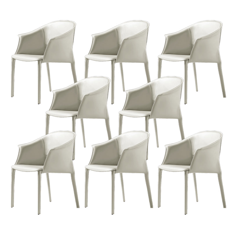 Modern Dining Room Dining Chair Faux Leather Arm Parsons Chair