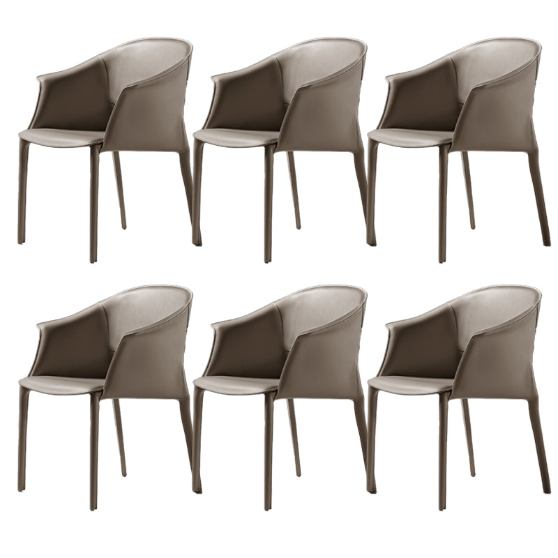 Modern Dining Room Dining Chair Faux Leather Arm Parsons Chair