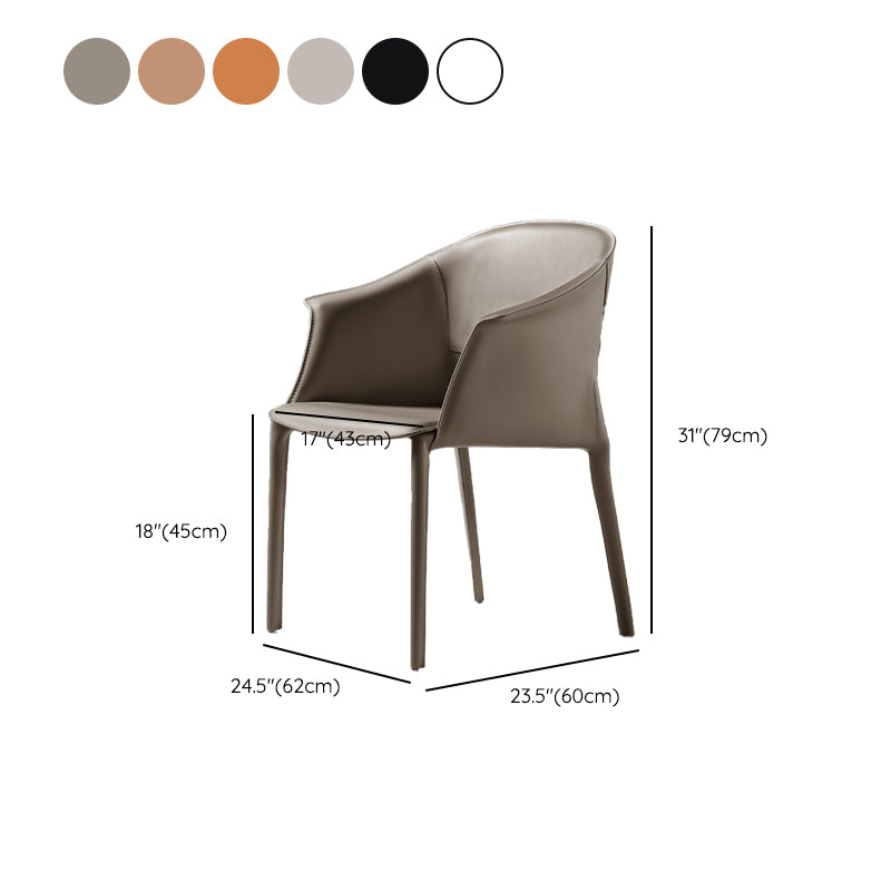 Modern Dining Room Dining Chair Faux Leather Arm Parsons Chair