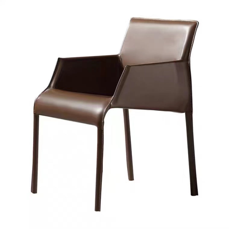 Dining Room Parsons Chair Indoor Faux Leather Upholstered Arm Chair