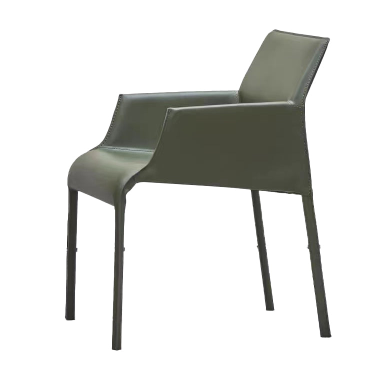 Dining Room Parsons Chair Indoor Faux Leather Upholstered Arm Chair